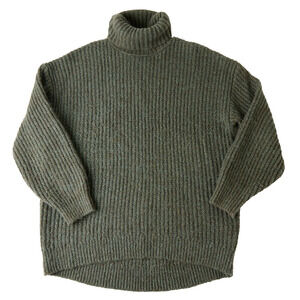 Old Navy Women’s S Ribbed Turtleneck Sweater Olive Green Knit Chunky Pullover